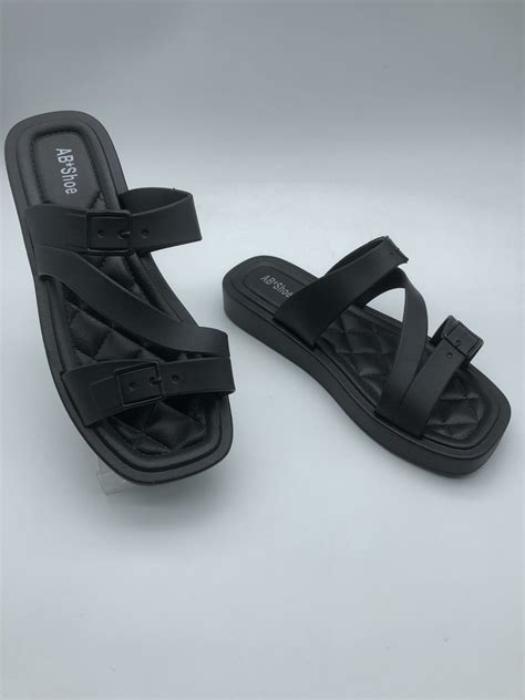 Black Rubber Sandals 